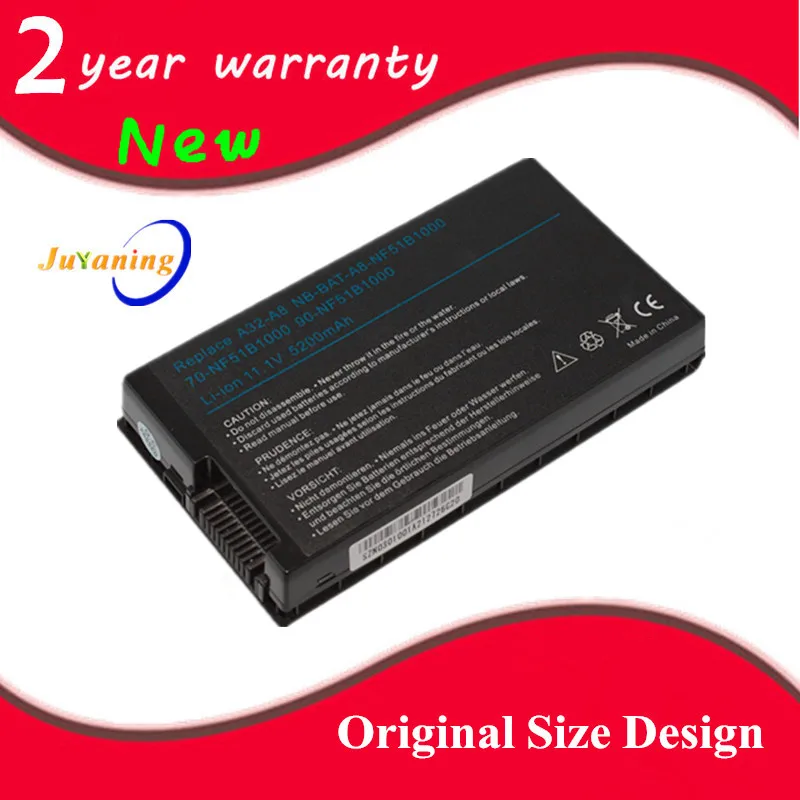 Laptop Battery For Asus A32-A8 A72DY A8Z F8 F8S F8Sa Z99J A8E A8F.
