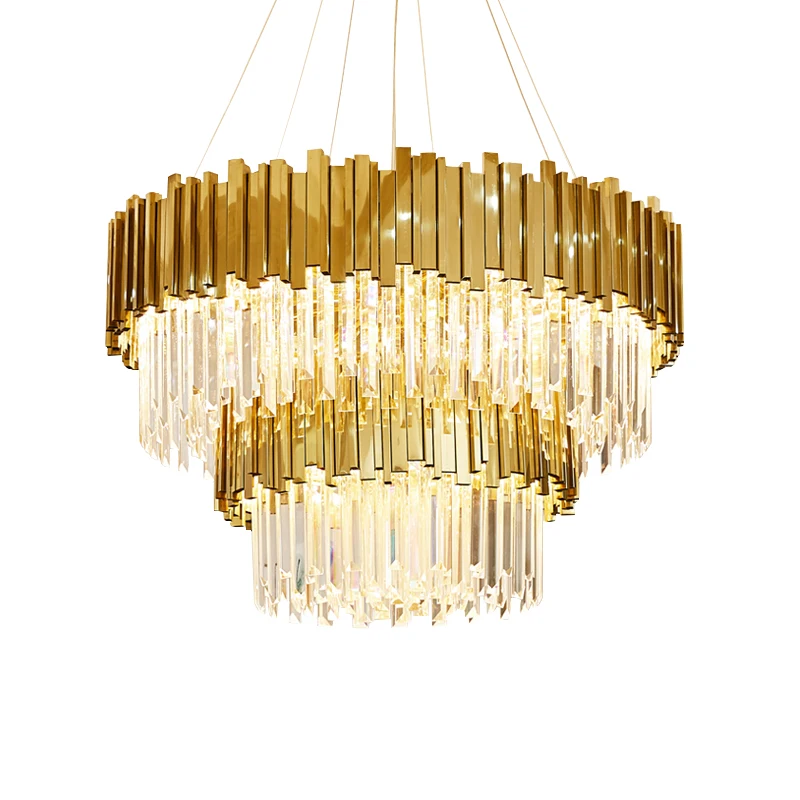 3 layer LED Modern Silver Gold Crystal Oval Round Lamparas De Techo Ceiling Lights.Ceiling Light.Ceiling Lamp For Foyer