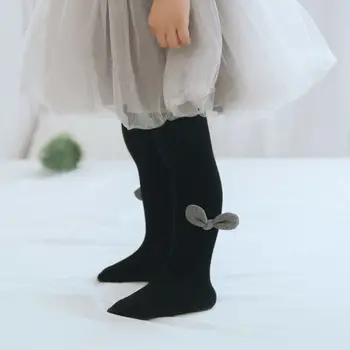

Spring Autumn Girls Tights Bow-knot Baby Girl Pantyhose Knitted Cotton Cute kids Stocking Cotton Warm Tights