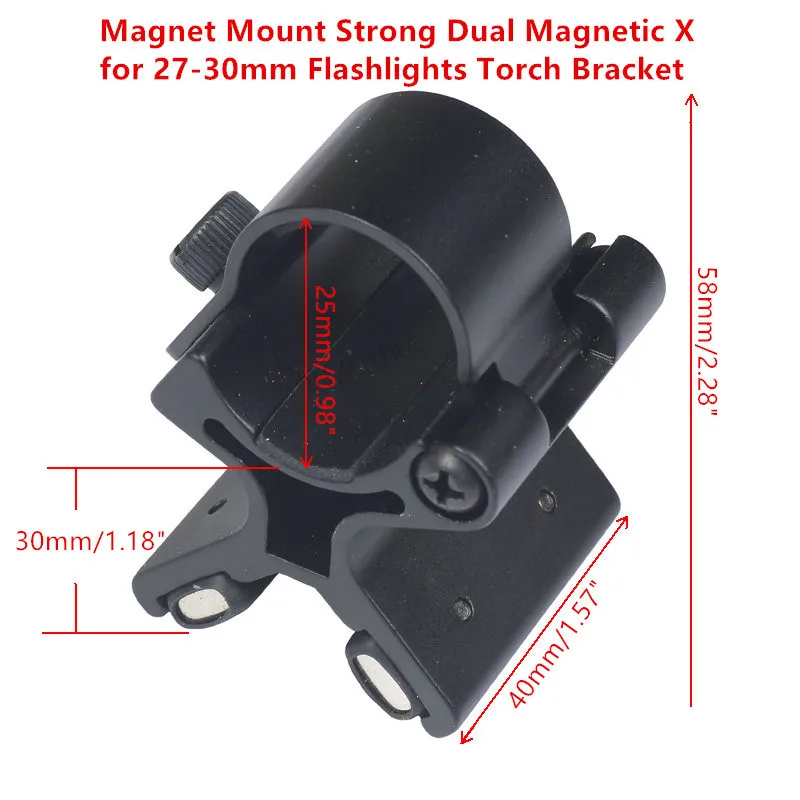 Тактический магнит крепление сильный двойной Магнитный X для 24 мм-27 мм фонарики Факел Кронштейн Сфера пистолет крепление охота с