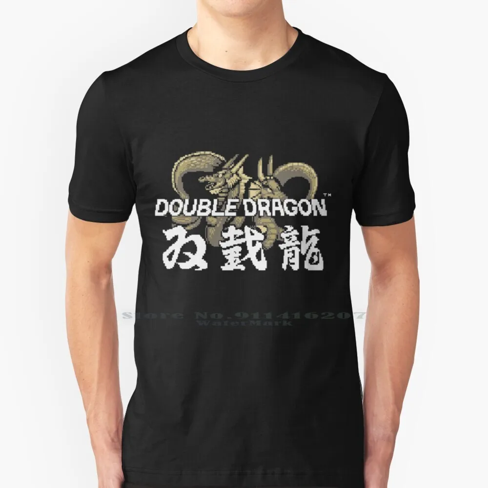 Double Dragon T Shirt 100% Puro Cotone Retro Retrogaming 80S Videogiochi Giochi