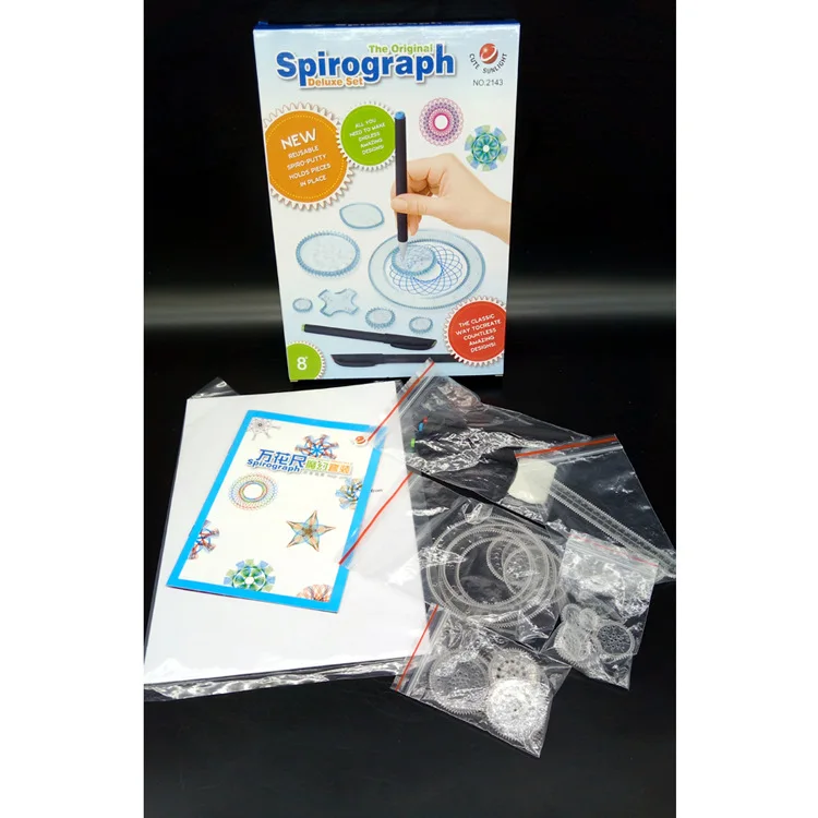 

Enfant spirograph drawing set brain development spirograph geometric deluxe ruler creative plastic drawing toys