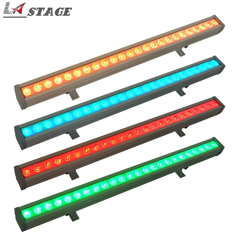 

Free shipping (4pcs/lot) Flightcase DMX 512 IP65 Led Wall Washer Outdoor 24*4W DMX RGBW 4IN1 Wash Lights For Building Stage Club