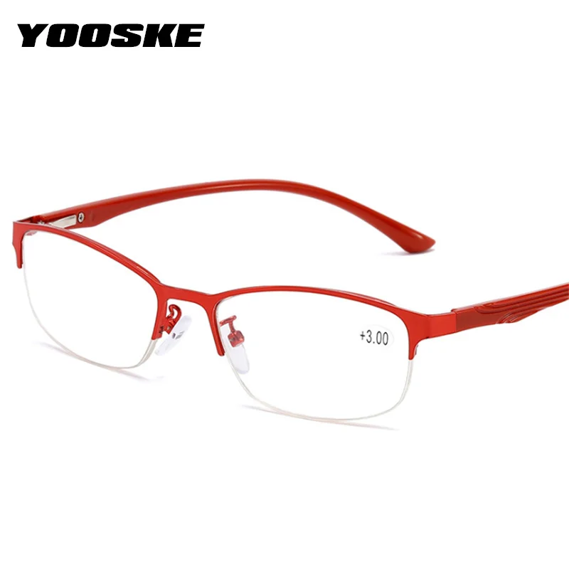 YOOSKE очки для чтения, мужские и женские очки с полуоправой, очки для дальнозоркости, мужские очки для дальнозоркости, очки для диоптрий+ 1,0 1,5 2,0 2,5 3,0