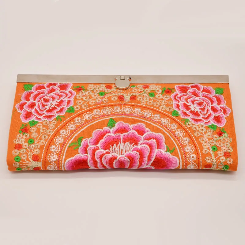 

Chinese-style Nation Retro Double-Sided Embroidery Wallet Long Wallet Embroidered Canvas Carrying WOMEN'S Bag