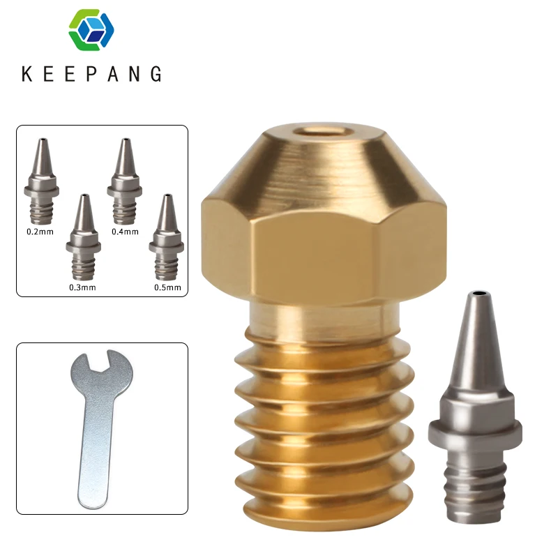 KeePang E3D V5 V6 латунная насадка M6 резьбовой съемный 0,2/0,3/0,4/0,5 мм Нержавеющая сталь советы для 1,75 мм нить
