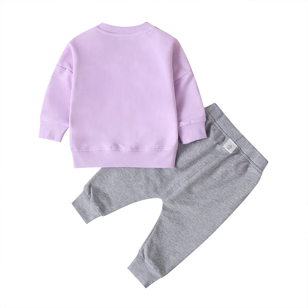 Newborn Infant Baby Cartoon Sweatshirt Tops Outfits Pant Autumn Winter Tracksuit O-Neck Cotton Blend Fashion Baby Sets