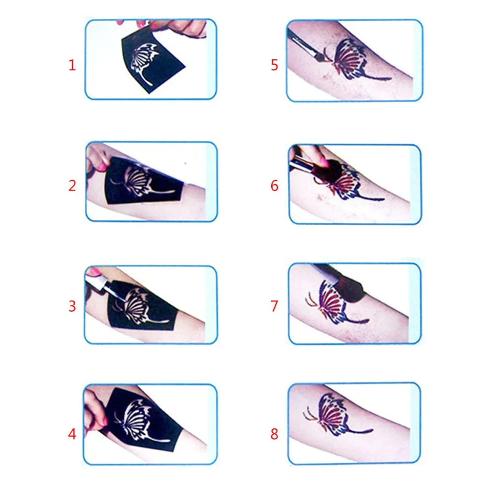 24 цвета блестящая пудра тату комплект макияж ногти искусство боди живопись аксессуары Новинка