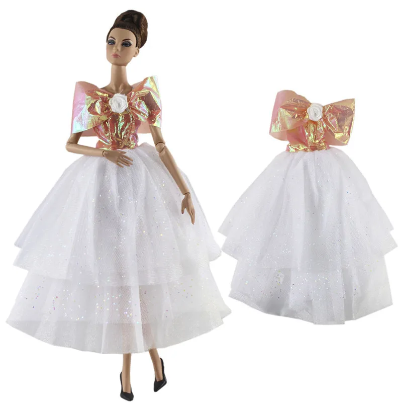 

Fashion White Princess Dress Outfit Set for 1/6 30cm BJD FR Doll Clothes Accessories Play House Dressing Up Toys Gift