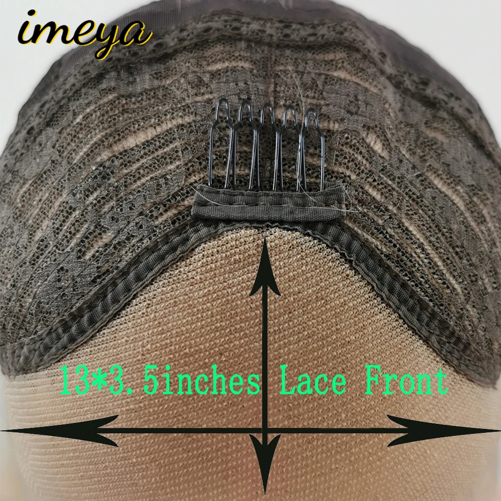 FANXITON Bouncy Curly Short Grey Wigs Synthetic High Temperature Fiber Hair Wig For Women Perucas Front Lace Hair Natural Part