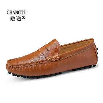 

Genuine Leather mens shoes Italian Designers Moccasins Fashion Vintage men's Loafers Flats Men's Driving Shoes Big Size 39-50