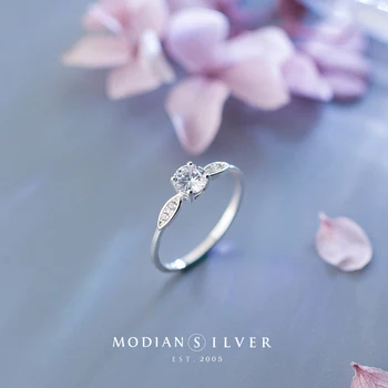 

Modian Radiant AAA Zircon Authentic Sterling Silver 925 Ring for Women Fashion Weddind Engagement Gift Fine Jewelry Accessories