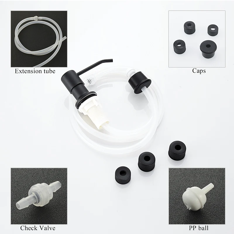 kitchen liquid soap dispenser, black  ABS plastic sink, built-in fluid pump, bathroom extension / dispenser 3