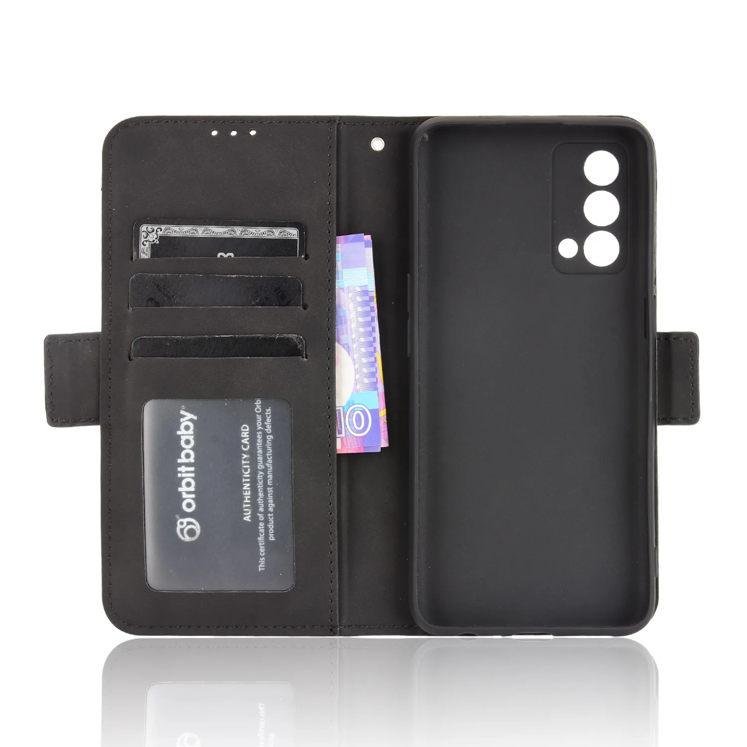 EASSGU Custodia per Realme GT Master Edition (6.43 Inches) Pelle PU Flip Folio Cover con Interruttore Magnetico, [3 Slot Schede] [1 Portafoglio] Case - Marrone