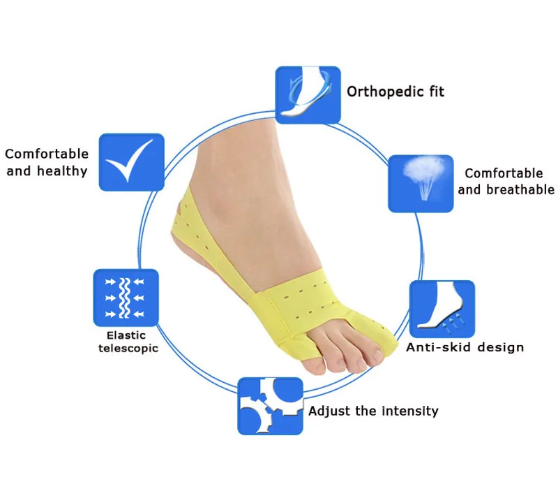 Correttore Per Alluce Valgo E Grande, Calzino Protettore Per Alluce Valgo Per Piastre Per Dita Dei Piedi, Con Separatore Per Dita Del Tallone E Cinturino, Stecca Per Alluce Valgo Per Alleviare Il - Foto 11