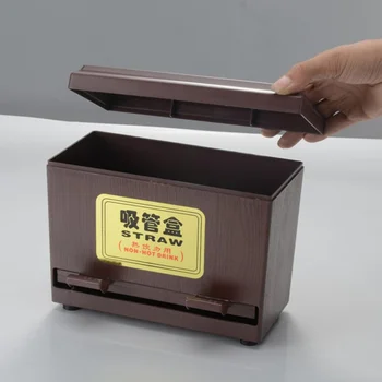 

Push-type Automatic Straw Box Convenient Straw Case Practical Pipette Storage Container for Milk Tea Shop Cafe