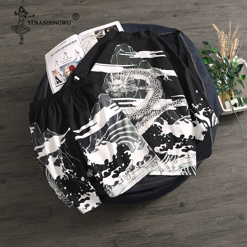 

Kimono Cardigan Men Yukata Women Men Japanese Kimono Traditional Top and Pants Sets Summer Beach Thin Casual Shirt Japan Kimonos