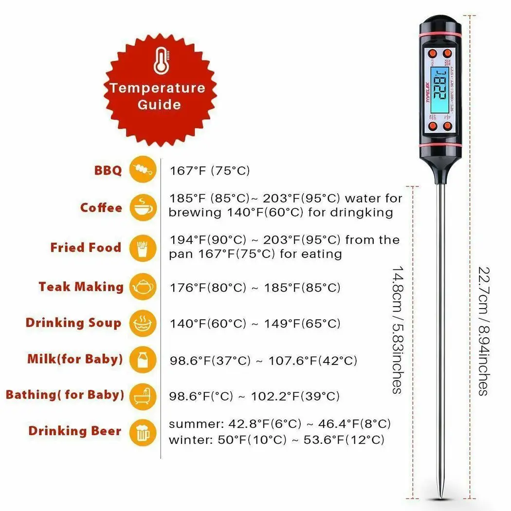 Цифровой термометр для мяса с кулинарный Зонд термометр для кухни ясный и мгновенный чтение барбекю кухня