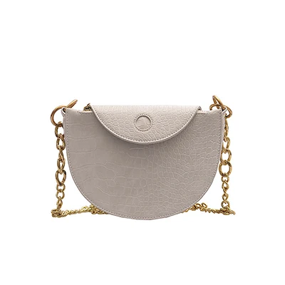 beige Винтажная седельная женская сумка на плечо из крокодиловой кожи, дизайнерская сумка на цепочке, роскошные сумки через плечо из искусственной кожи - Цвет: beige