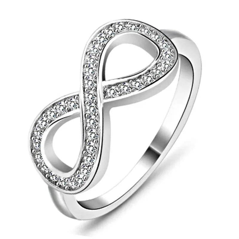 Fashion 8 Shaped Women Finger Rhinestone Ring Crystal Charm Jewelry Party DIY Wedding Engagement Size 6 7 9 10 Gift | Украшения и