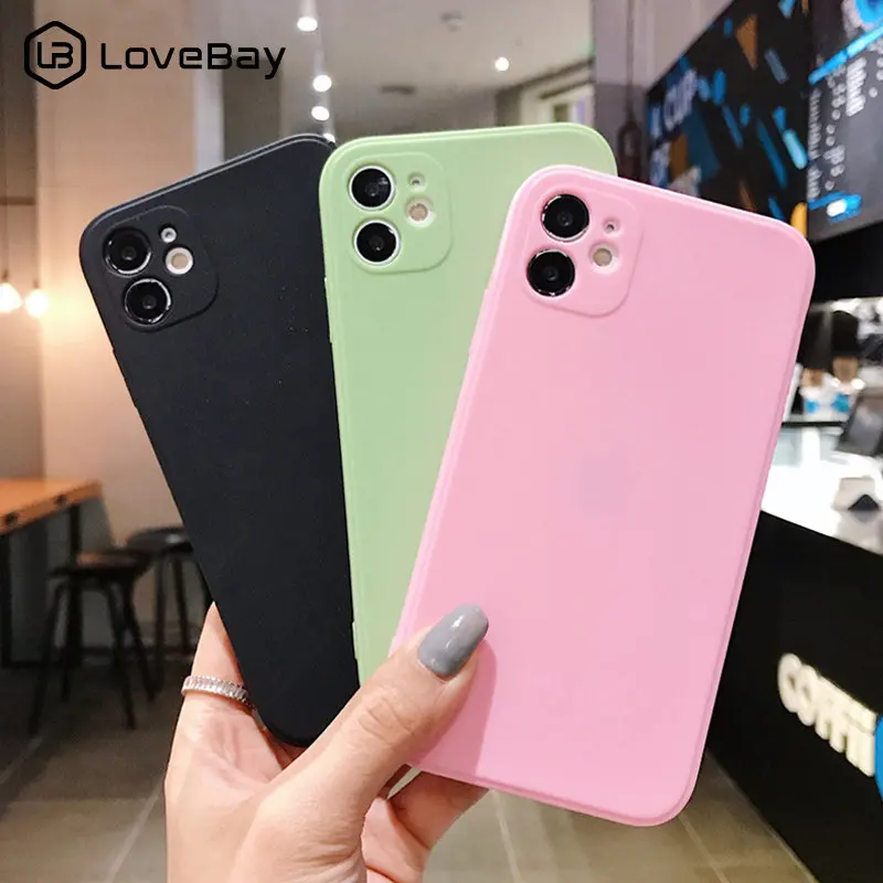 Phone-Case Back-Cover Lens-Protection Candy-Color Silicone Xs Max 6s-Plus Lovebay 