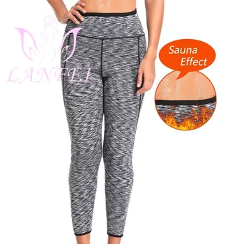 

LANFEI Women Sauna Slimming Pants Hot Neoprene Sweat Legging Shapers Short High-waist Leggings Waist Trainer Body Shaper Pants