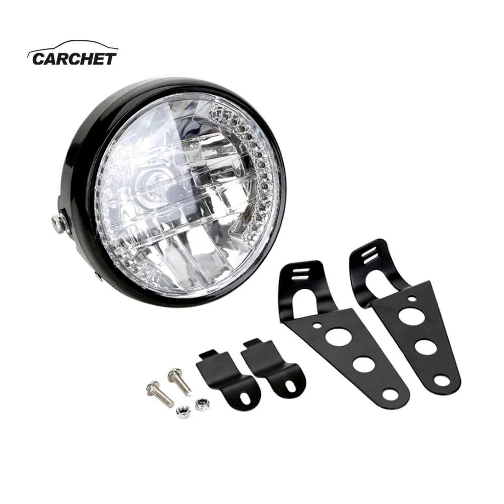 CARCHET 12V круглая фара для мотоцикла с поворотным сигналом Harley Bobber Honda Yamaha Kawasaki Cafe Racer