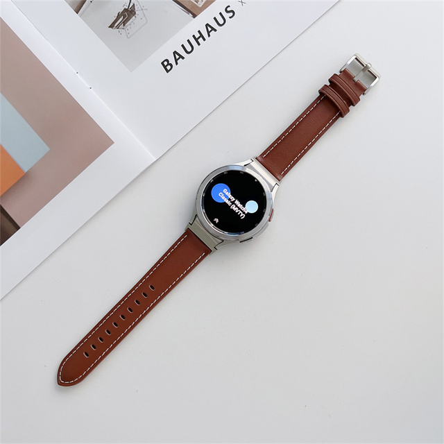 High Quality Leather Slim Watchband For Samsung Galaxy Watch 4 Classic 44MM 40MM 42MM 46MM Vintage Soft Bracelet Band
