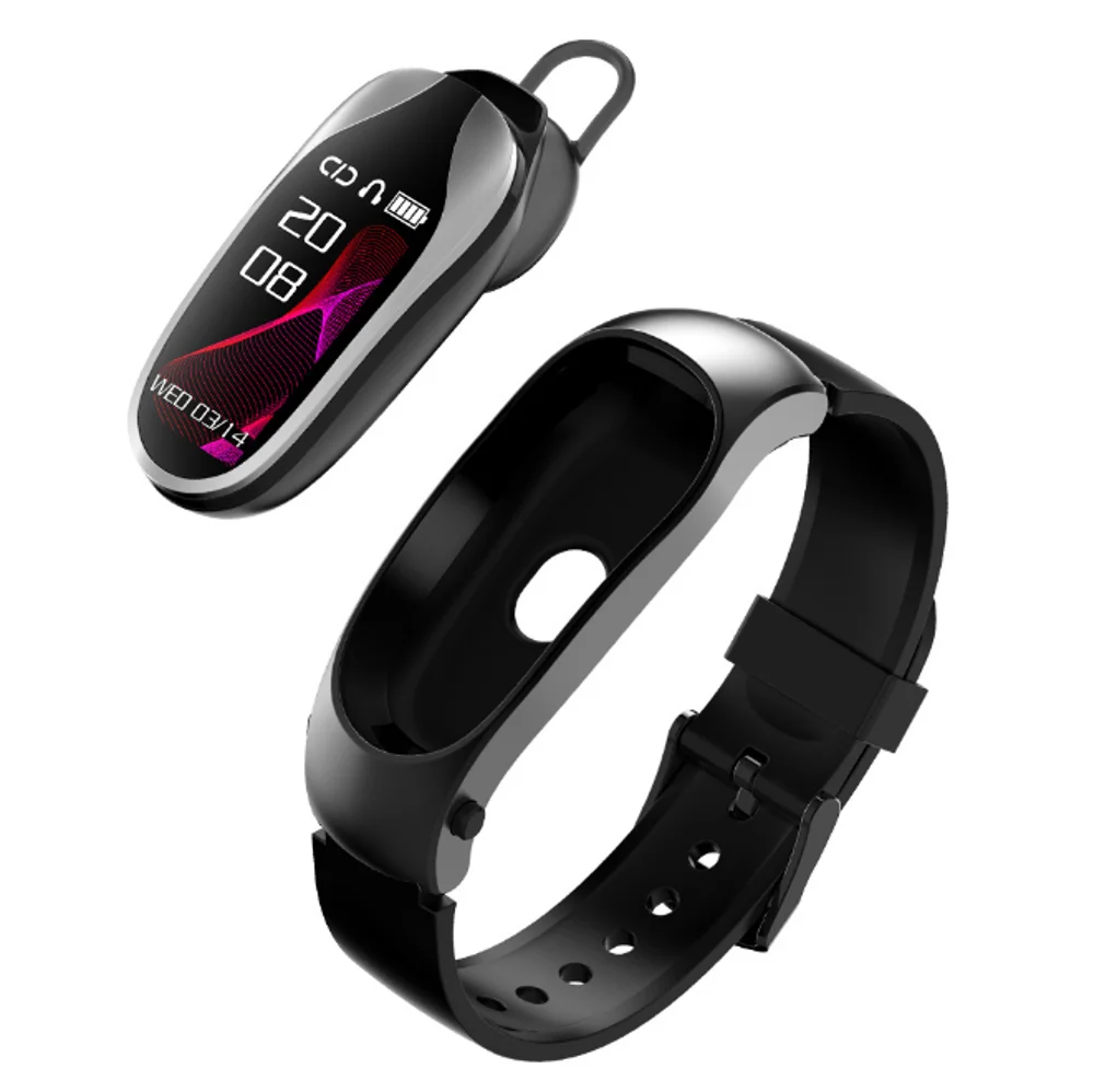 Спортивные наушники KR04 с пульсометром Bluetooth 4,0 для Iphone Xiaomi huawei смарт-браслет на Android IOS
