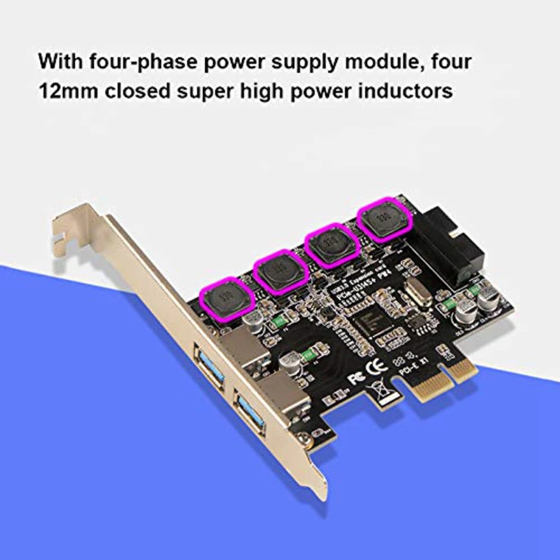 Компьютерная шина Pci-E двойной Usb3.0 Порты карты расширения адаптер PCI Express Nec D720201 основной Управление чип для настольных ПК с 19 Pin-код