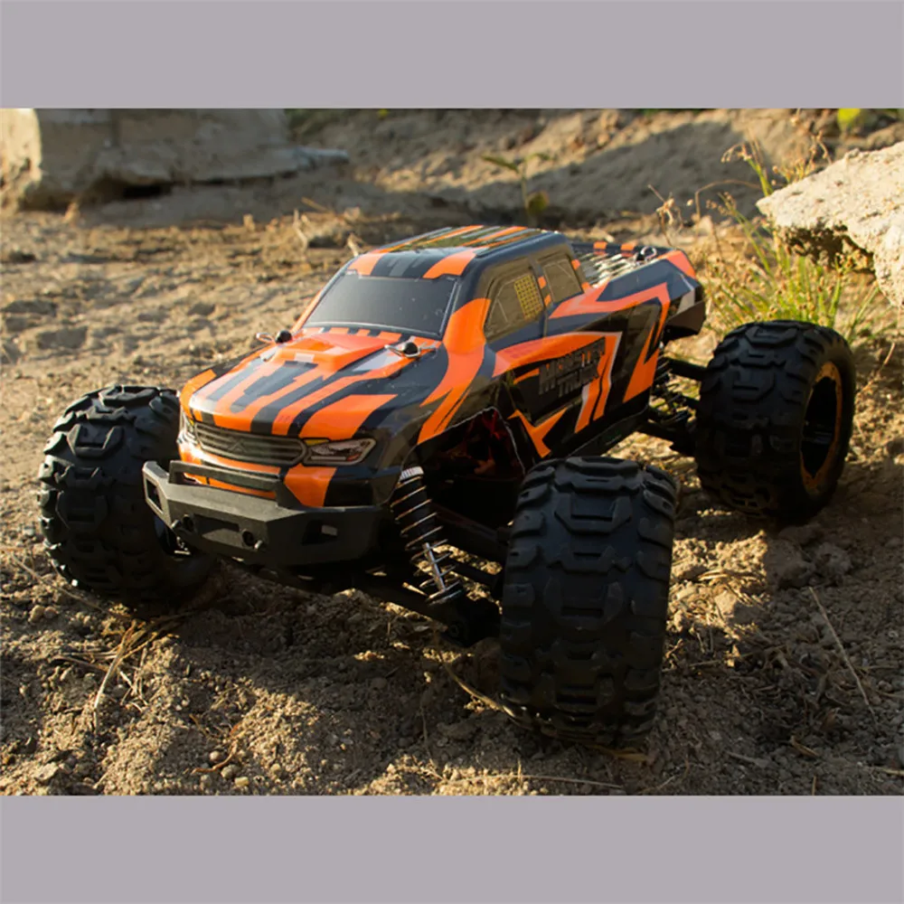 Пульт дистанционного управления трюковая машина 1/16 2,4G 4WD 45 км/ч высокоскоростной бесщеточный гоночный гусеничный Радиоуправляемый внедорожный автомобиль внедорожник грузовик игрушка