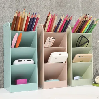 

Multi-function Colorful 4 Grid Desktop Pen Holder Office School Storage Case Desk Pen Pencil Organizer Stationery Suppy