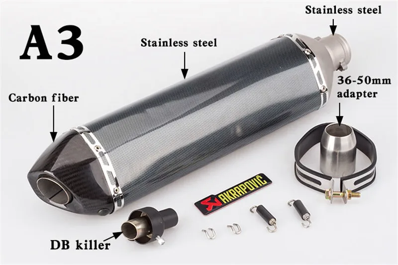 51 мм Akrapovic мотоцикл глушитель выхлопной трубы длинные шестиугольные выхлопные длинные круглый из карбона волокно Большой шестигранный TMAX530