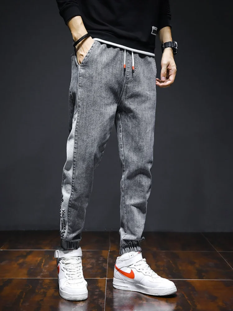 ICCLEK Jeans Men's Loose Casual Pants 2021 Autumn New Harlan Trousers Punk Pants  Men Skinny Jeans  Blue Jeans  Men Jeans Pants