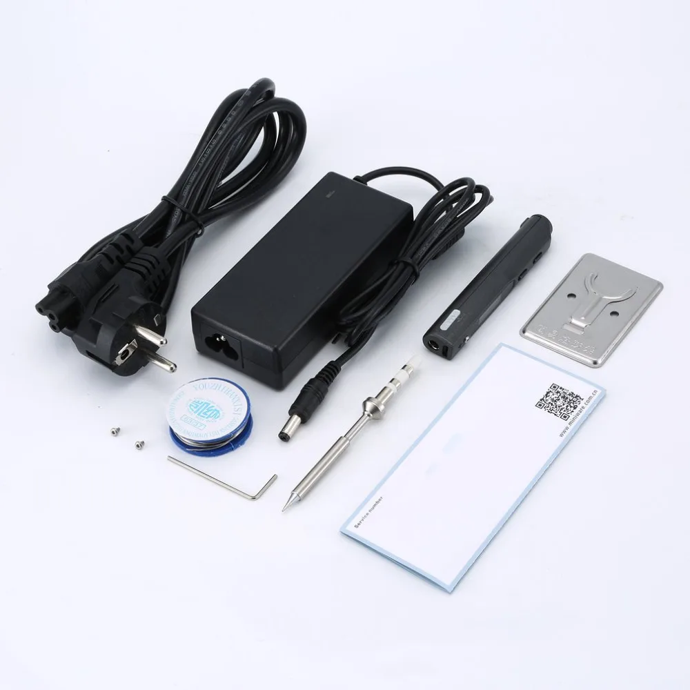 S100 65 Вт мини Электрический паяльник Комплект цифровой OLED дисплей Температура регулируемая с припой стенд припой фитиль набор