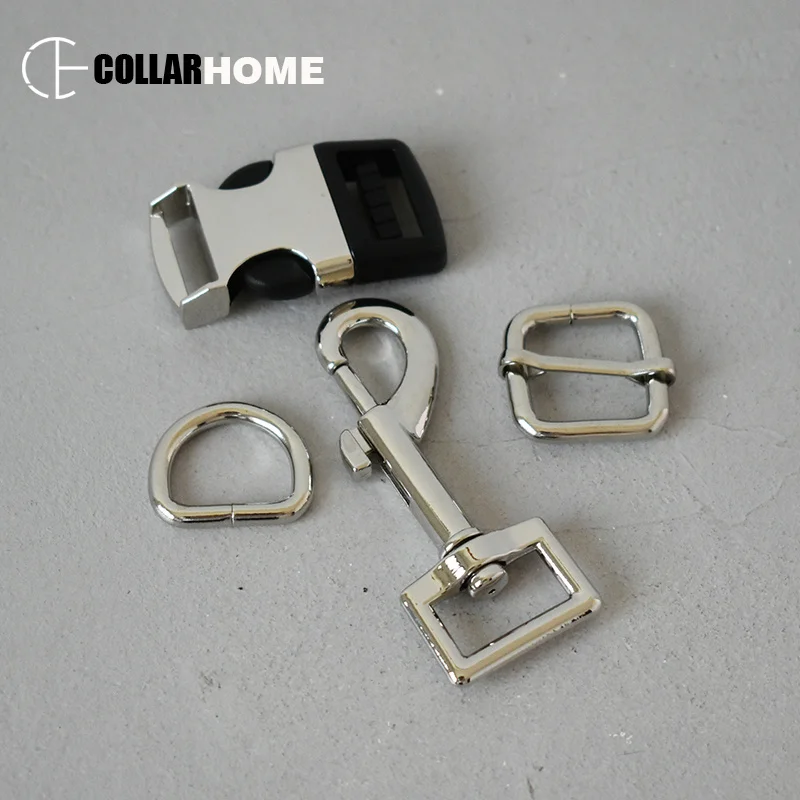 1 set metal adjusters buckle 20mm webbing D rings clip hook for bag dog collar leash sewing accessories connection buckles