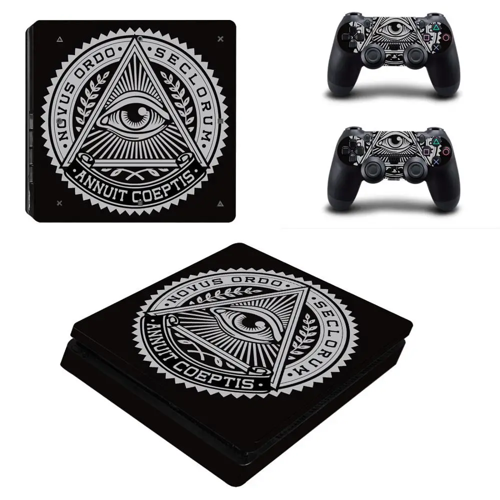 All-seeing Eye PS4 тонкие наклейки PS 4 Play station 4 Slim Skin Стикеры для playstation 4 Slim консоль и контроллер