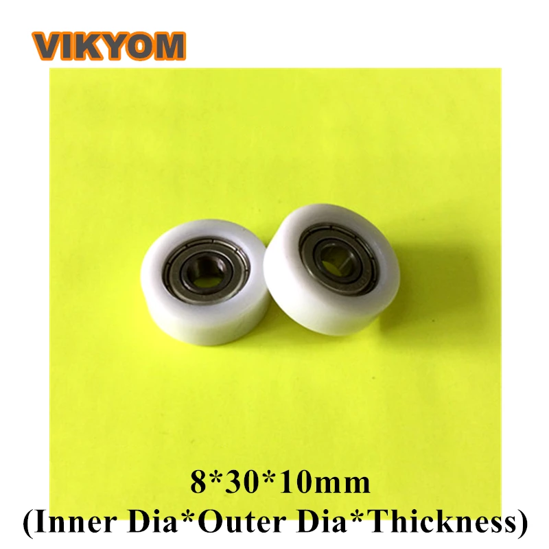 8x30x10mm Coated POM Bearings Plastic Pulley Wheels Deep Groove Ball Bearing With Nylon Cage Sealed Bearing Used on Furniture