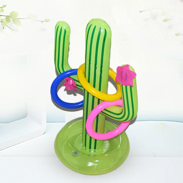 Outdoor Swimming Pool accessories Inflatable Cactus Ring Toss Game Set Floating Pool Toys Beach Party Supplies Party Bar Travel 1