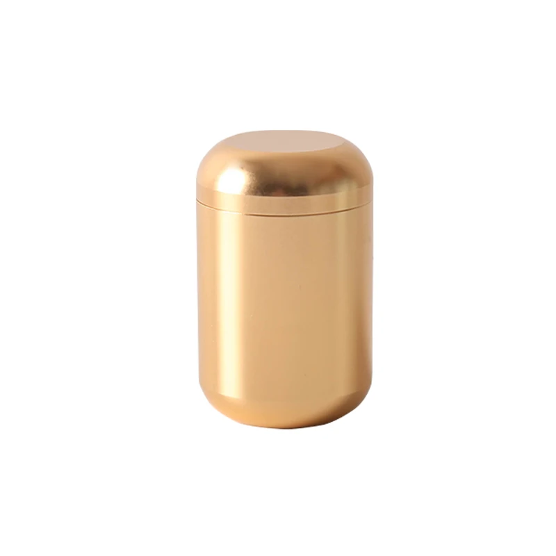 1Pcs Metal Capsule Travel Portable Tea Seal with Cover Coffee Bean Candy Cookie Collection Storage Tank Kitchen Storage