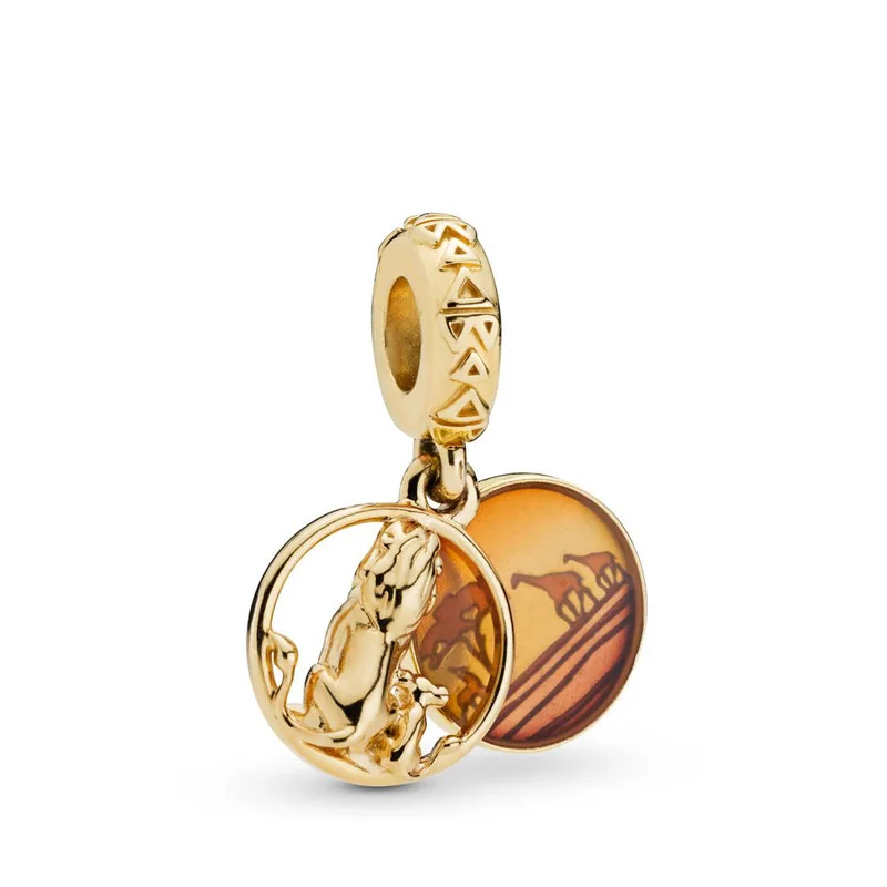 5PCS-TOP-Quality-Gold-Metal-Plated-Vintage-Lion-King-Father-Son-Round-Charms-Golden-Beads-Fit