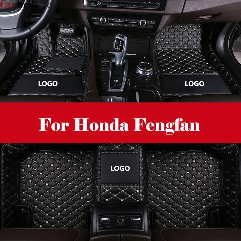

Leather Floor Mat All Weather Full Set Trimmable Heavy Duty Interior Car Carpet Floor Mat For Honda Fengfan