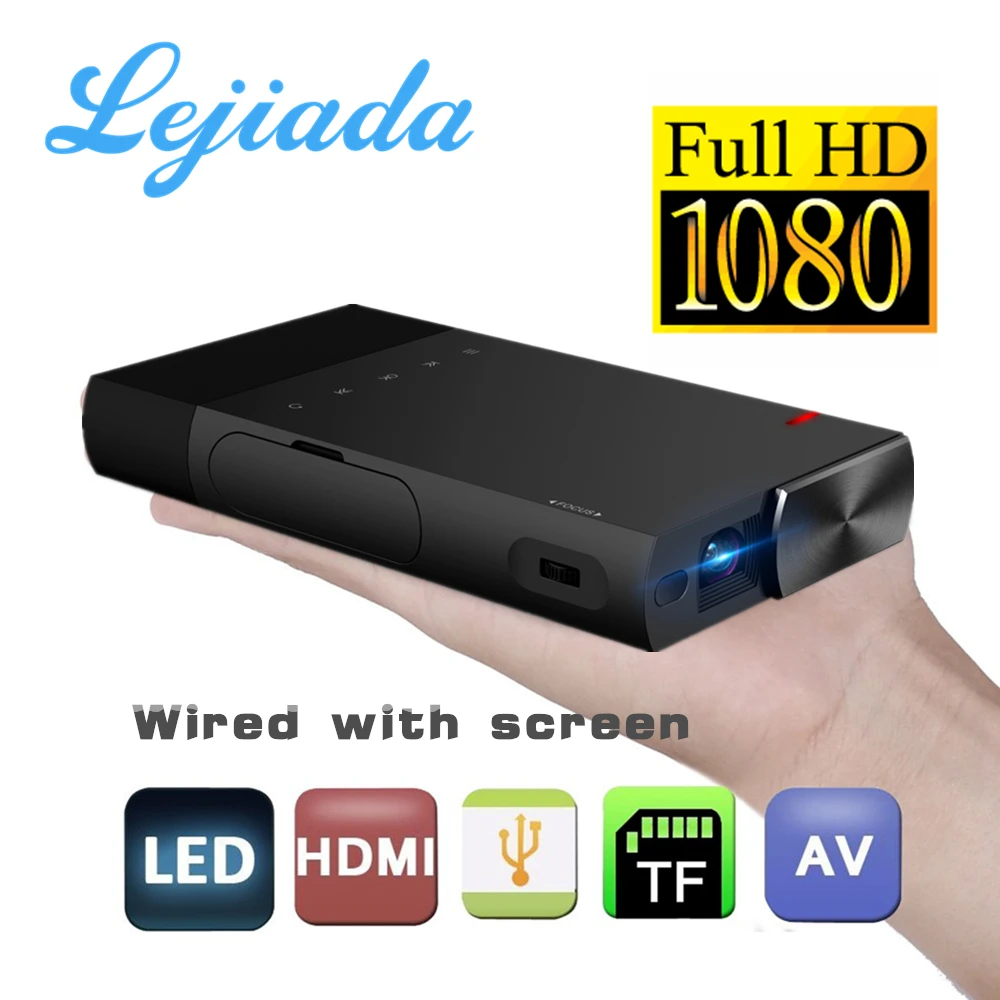 Портативный мини проектор LEJIADA DLP S1 2000 люмен синхронизация проводного дисплея для