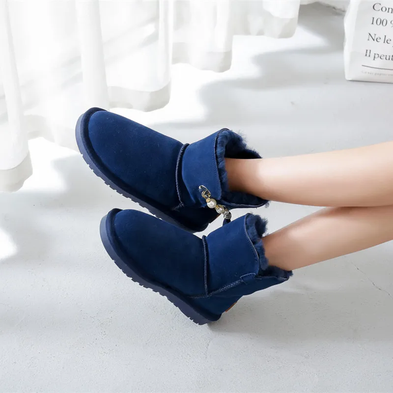 Genuine Sheepskin 2020 Natural Wool Shoes Women Real Sheepskin Women's Winter Woman Snow Boots Women Boots Women Shoes