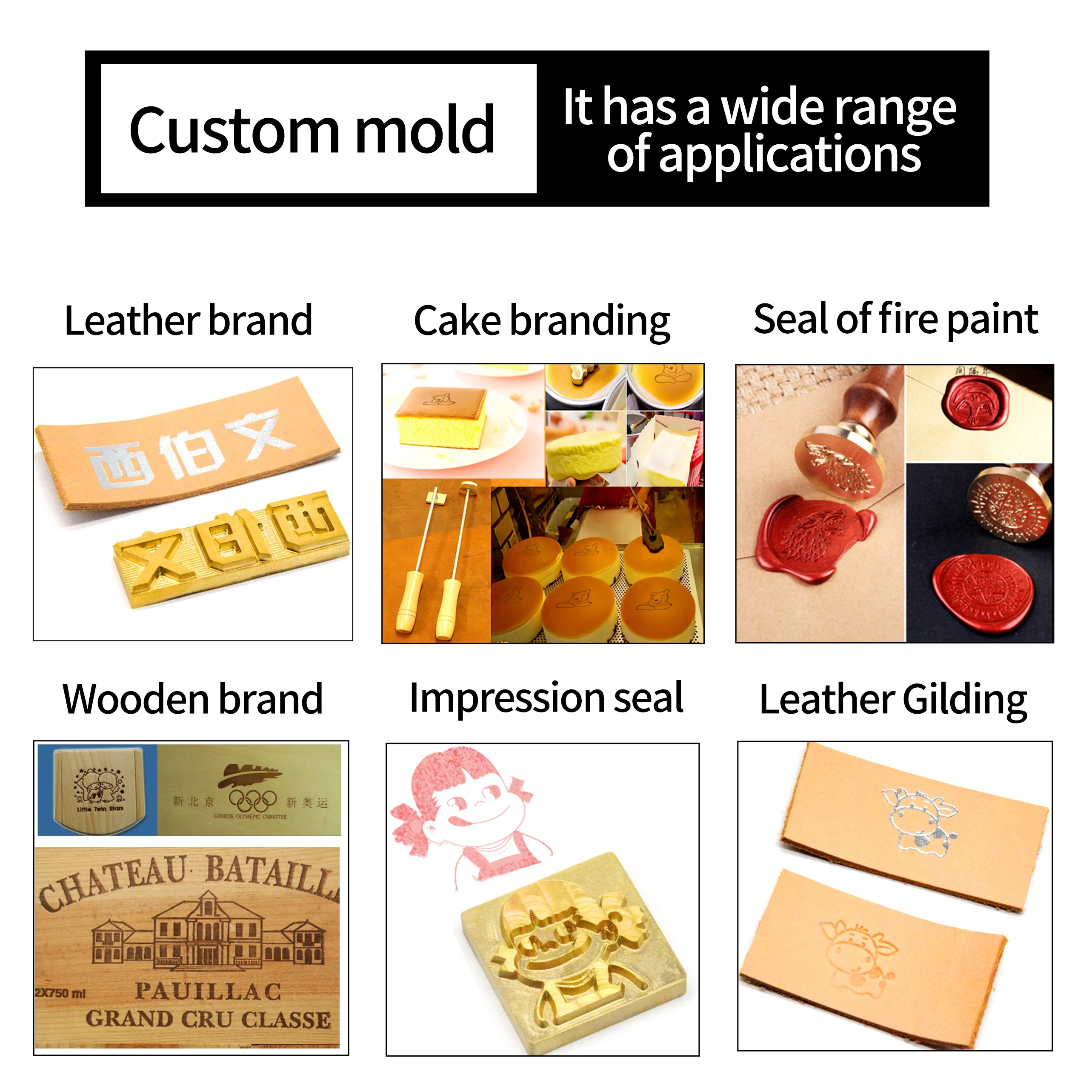 Stamps Copper Brass Stamps DIY Alphabet Metal Baking Iron On Applicable Cartoon Patterns Customi