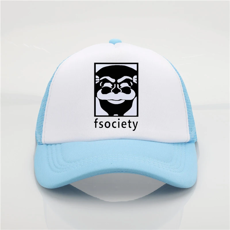 Mr Робот Fsociety принт шапка с сеткой бейсболка Мужская wo мужская летняя Трендовая шапка Молодежная Джокер Солнцезащитная шляпа пляжный козырек