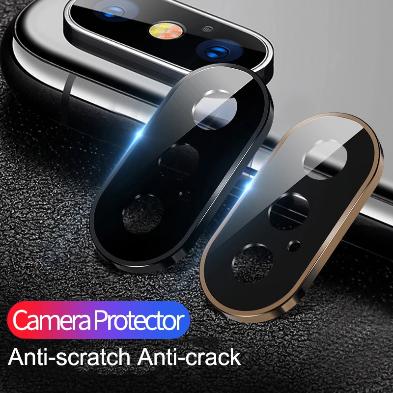 

Lamorniea Luxury Camera Zinc alloy Metal Lens Film Protector Case Cover Ring Bumper for iphone X XR XS MAX lens Protection Ring