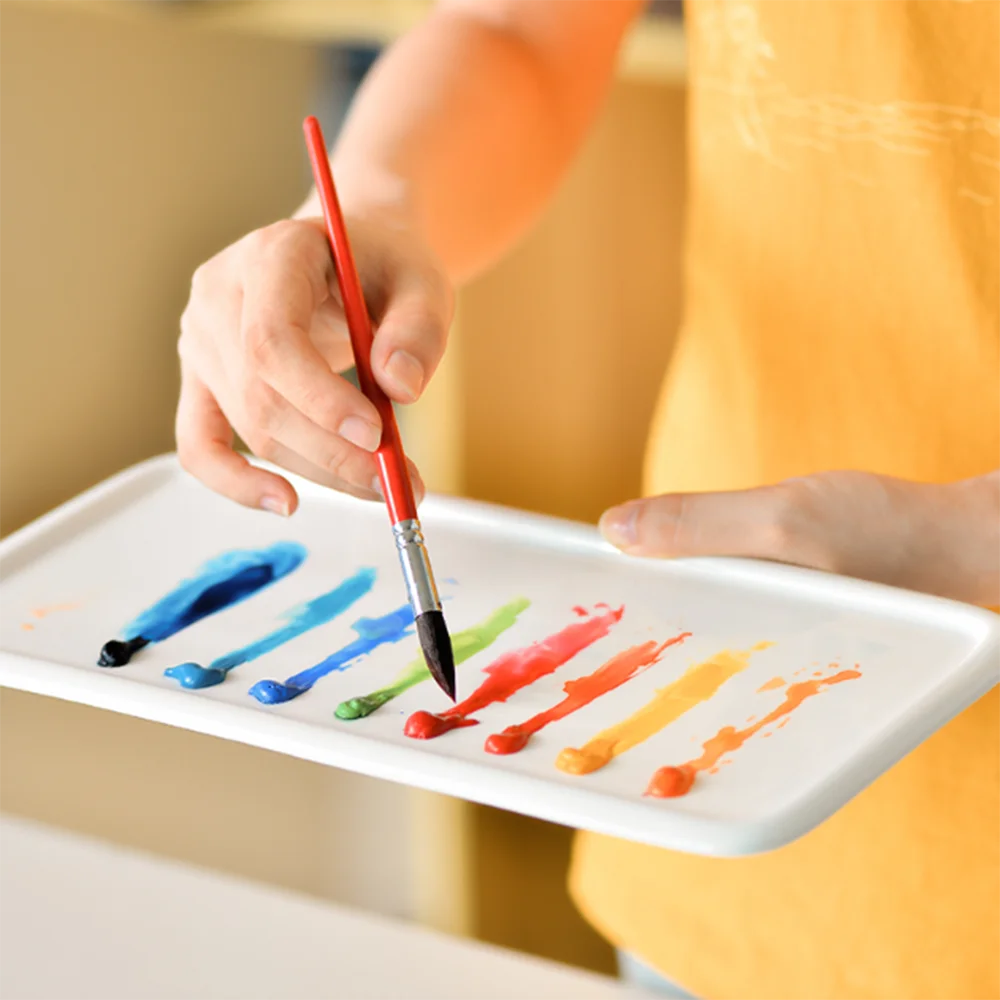 1 Pc Square Ceramics Watercolor Palette Water Tank Office Calligraphy