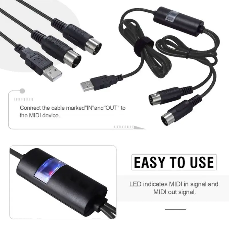 Электрический USB адаптер Drum 2 MIDI интерфейс кабель переходник для ПК Mac iOS Windows