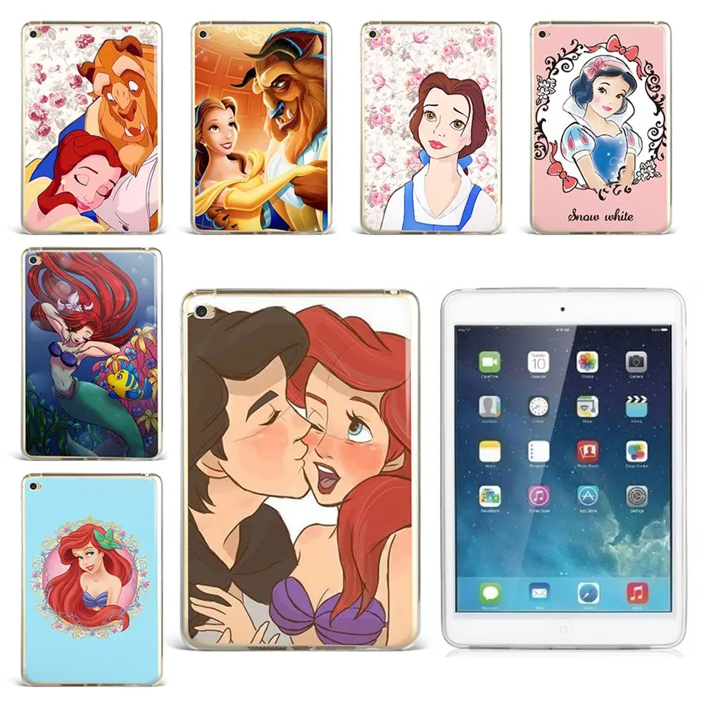 

Cartoon Beauty and the Beast Princesses TPU Silicone Soft Tablet Case Cover For iPad Air 2 9.7" 5th 2017 6th 2018 Pro 9.7" 2016